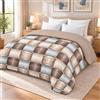 Corredocasa Piumone Trapunta Invernale- Autunnale Letto Double Face Calda e Morbida,Piumino Coperta Imbottitura da 350gr/mq in Microfibra Manopesca Made in Italy (Intreccio Beige, Singolo)