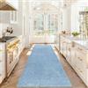 Stqyeiw Tappeto Cucina 110 x 300 cm Antiscivolo Lavabile Tappeto Ingresso Corridoio Passatoia Corridoio Tappeti Stretti per Cucina Camera da Letto Blu
