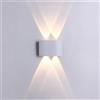 MOKEKA Applique LED da Esterno 4W LED Naturale 4000K Lampada da Parete in Alluminio, IP65 Impermeabile - Ideale per Decorazioni Esterno e interno (Bianco, Luce Naturale-4000K)