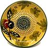 Kaladia - Piatto per grattugiare in ceramica - Ideale per zenzero, parmigiano, ecc. - Motivo: verde olive - Diametro: 12 cm - Fatto a mano e dipinto a mano - Made in Spagna