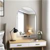 JMITHA Specchio da Parete Arco Senza Cornice 40x60cm Specchio ad Arco da Parete Vetro HD Specchio Bagno Soggiorno Ingresso