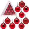 Christmas Concepts® Confezione da 10 palline di Natale decorate rosse - Dimensioni 60mm (BA060RD)