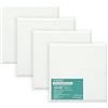 EXERZ Tele per pittura 10x10m set da 4 /Tele d'artista intelaiate/280GSM/Prestirate 100% Cotone/Vuote/Imprimitura tripla/Tre strati di gesso/Prive di acidi/Grana media/spessore 1,7cm