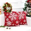 Chicamy 2 Pack Cuscini Natalizi per Divano 40x40 Federe Cuscini Natalizi Velluto Fiocchi di Neve Federe Cuscini Divano Moderni Elegante Copricuscini Quadrati per Soggiorno Extra Morbidi e Lavabili