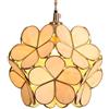 Bieye L30748 Lampadario a sospensione in vetro colorato in stile Tiffany Petals con paralume largo 8 pollici (bianco crema, fiori di ciliegio da 8 pollici)