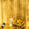 GlobaLink Tenda Luminosa Esterno 2Mx3M 300LEDs-Bianco Caldo | Luci Natale Interno IP44 Impermeabile,Collegabile Luci Cascata 8 Modalità Luce per Natale,Tenda,Finestra,Giardino