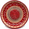 Kaladia - Piatto per grattugiare in ceramica - ideale per zenzero, parmigiano, ecc. - Motivo: rosso/marrone chiaro - Diametro: 12 cm - Fatto a mano e dipinto a mano - Made in Spagna