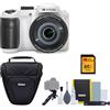 Kodak PIXPRO AZ255 - Fotocamera digitale Astro Zoom da 16 MP, colore bianco, fotografia ad alta risoluzione con zoom ottico 25X, perfetta confezione con scheda di memoria da 32 GB e custodia per