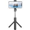 Risveglio Treppiede flessibile per selfie, rotazione a 360°, in lega, colore: nero | Testa di rotazione a 360 gradi, struttura in lega, otturatore wireless, piega compatta, gambe stabili del treppiede