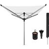 Brabantia Lift-o-matic advance, stendibiancheria ad ombrello con accessori, 50 m, metallic grey