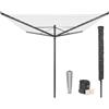Brabantia Lift-o-matic, stendibiancheria a ombrello con picchetto e accessori, 50 m, antracite