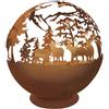 Le Coq Braciere ATLANTIS in acciaio Corten con design Foresta Ruggine Ø cm 60