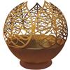 Le Coq Braciere ATLANTIS in acciaio Corten con decorazione a foglie arrugginite Ø cm 60