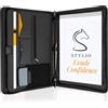 STYLIO A4 Cartella Conferenze con Cerniera. Raccoglitore Portadocumenti Organizzatore con Spazio per Quaderno, Smartphone, iPad, Tablet (fino a 11 pollici) e Chiavi. Incluso Blocco Note