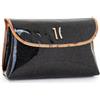 ALVIERO MARTINI PRIMA CLASSE POCHETTE #BEAUTY MEDIA CON PATTA NAPPA SINTETICA GLITTER NERO