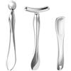 OHEETU 3Pcs Argento Metallo Occhio e Viso Crema Applicatori Trucco Crema Cucchiaio Rullo Stick Occhi A Forma di T Massaggiatore Viso Bastoni Cosmetici Strumenti di Cura
