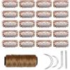 YANTAISIYU 20 Pezzi Clip per Parrucca 32mm U-Forma Clip Pettine a scatto Con Aghi e Filo Set per Parrucca Clip per Estensioni di Capelli (Marrone chiaro)