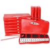 A-Star Xilofono Glockenspiel cromatico soprano a 25 note in custodia rossa e due fruste in plastica - 2 ottave da G5 a G7 - Confezione da 10