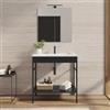 DEGHI Mobile bagno a terra 80 cm nero opaco con lavabo integrato - Axis