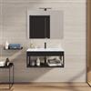 DEGHI Mobile bagno sospeso 80 cm nero opaco con lavabo integrato - Axis