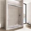 DEGHI Box doccia nicchia 140 cm scorrevole 3 ante anticalcare trasparente e profilo cromo reversibile - Teknic