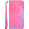 Bartern Cover per Samsung Galaxy A50/A30S/A50S Libro,Protettiva Portafoglio con Slot per Schede e Chiusura Magnetica,Custodie di Pelle Flip Folio Case per Samsung A50,Rosso Fucsia