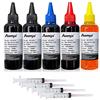 Aomya Kit di ricarica per inchiostro 5x100ml compatibile per Canon PGI-545 PGI-540 PGI-550 CLI-551 PGI-570 CLI-571 PGI-580 PGI-525 Cartuccia d'inchiostro ricaricabile con 4 siringhe (PBK BK C M Y)