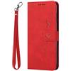 Kainevy Cover per Oppo Reno 10 Pro 5G Pelle con Cordino Portafoglio, Nera per Oppo Reno 10 Pro Cover con Porta Carte Fibbia Magnetica Flip Kickstand Libro Resistente Protettiva Custodia (Rossa)