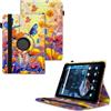 World biz Custodia universale per tablet da 8 pollici, in pelle PU, con supporto girevole a 360°, adatta per tutti i tablet Android Samsung, Lenovo, Acer, Huawei, Sony, iPad, Toshiba da 8 (farfalla)