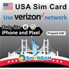 SIM2ROAM Carta SIM USA Verizon 28 giorni | Dati/Chiamate/Testi 5G LTE 4G illimitati negli USA (Hawaii inclusa) | 2GB/daily Dati in Canada e Messico | Hotspot 5GB - La migliore ricezione negli USA