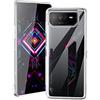 GIOPUEY Cover per ASUS ROG Phone 6 / 6D, Trasparente PC + Silicone TPU Assemblato Case, [Antiurto] [Scivolare] Comfort Ultrasottile Custodia [Protezione a 360 Gradi] (Transparente)