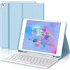 JADEMALL Custodia Tastiera per iPad 9.7 6a/5a Generazione 2018/2017, iPad Air 2/1 | Italiana QWERTY Tastiera Bluetooth Magnetica Staccabile con Portapenne per iPad 6/5 Generazione 9.7 Pollici, Cielo Blu