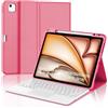 FOGARI Tastiera Per iPad Air 13 M4 2026/M3 2025/M2 2024 e iPad Pro 12.9 2028-2022 | Custodia Tastiera Bluetooth Rimovibile con Touchpad per iPad Air 13 Pollici M4/M3/M2, Keyboard Wireless Portatile, Rosso