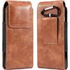 Miimall Custodia a fondina per telefono compatibile con Samsung Galaxy Z Fold 6/5/4/3/2, custodia in pelle con clip a moschettone e chiusura magnetica, supporto per telefono per Samsung Z Fold