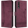 Bravoday Cover per Huawei P20 PRO, Flip Custodia in Pelle PU Portafoglio Custodia per Huawei P20 PRO, con Slot per Schede, Vino Rosso