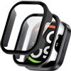 NEWZEROL 2 Pezzi Cover Compatibili per Xiaomi Redmi Watch 6 Active | [AntiGraffio] Vetro Temperato Integrato Custodia per PC, HD Antigraffio Protezione Totale Custodia - Nero/Argento