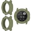 Generic Confezione da 2 custodie compatibili con Garmin Instinct 2X Solar Protector Bumper Cover Case Soft TPU Antiurto Antigraffio Cover Frame Shell Skin Smart Watch Accessori (verde)