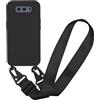 MBSLFY Cover Cordino per Samsung Galaxy S10e Custodia con tracolla, Regolabile Cellulare con Collana TPU Corda Silicone con Practical Stylish Custodia telefono - Nero