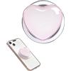 KQOZG Supporto Grip Magnetico Telefono 1 pezzo, Cuore Vetro Cristallo Bordo Rosa Estensibile, Anti-Caduta per Smartphone iPhone Samsung, Mani Libere