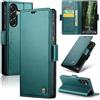 Idhiem Flip Libro Wallet Cover per Samsung Galaxy A57 5G, Verde | Pelle PU Premium, Custodia Portafoglio Flip Libro, Blocco RFID, Slot per Carte, Antiurto Wallet Cover, Funzione Supporto