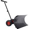 LZQ Pala da neve su ruote, lama in plastica regolabile in altezza, regolabile in altezza, larghezza 74 cm