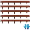 LALAGO Bordura Corten per Giardino in Metallo per Prato 5m, Bordatura Aiuole Giardino, Bordure per Aiuole Flessibile, 5pcs x 1m Bordura in Acciaio Corten + 1 Paio di Guanti da Montaggio (Ruggine)