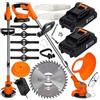 Generico Tagliabordi a Batteria 1000W 21V con 2 Batterie 3000mAh, Decespugliatore Elettrico Cordless con Lame in Metallo e Plastica, Asta Regolabile, Tagliaerba per Giardino, Bordi, Aiuole e Siepi