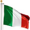 BRUBAKER Asta Portabandiera in Alluminio con Bandiera della Italia e Punta a Sfera Oro - Asta per Bandiera da 4 m con Presa a Terra per Giardino e Campeggio + Bandiera Nazionale Italiana 150 x 90 cm