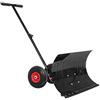 HENGMEI Pala da Neve Spazzaneve Manuale con Ruote Spartineve Strumento Efficace per Rimuovere la Neve, per vialetti e Giardini