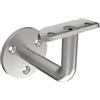 Sellon24 Supporto per corrimano in acciaio inox V2A, set da 4 per tubi rotondi con diametro di 42,4 mm, supporto da parete con piastra da parete da 60 mm e 3 fori, levigato, K320