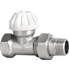 KNM Trade Valvola Termostatica Ottone 1/2 Dritta ABS Nichelato | Per radiatori, controllo temperatura, max 10 bar, 120°C, ottone ABS, sabbiatura