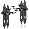 Bwintech 2 Set di Maniglie con Chiusura a Leva Stile Retro in Alluminio Nero su Piastra Posteriore in Ferro,Con Foro per Coprifilo,Adatto per Porte Interne ed Esterne e Porte in Legno