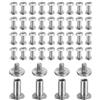Sourcing map 40 set di viti Chicago M2x7mm 3mm di lunghezza, borchie in metallo a testa Phillips per chiodi, rivetti a vite per borse in pelle, borse per artigianato, rilegatura di libri, argento
