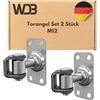 WDB - Cerniere per carichi pesanti - Cerniera regolabile M12 - Inserto regolabile per porta M12 con base rettangolare - Acciaio zincato - Set da 2 pezzi